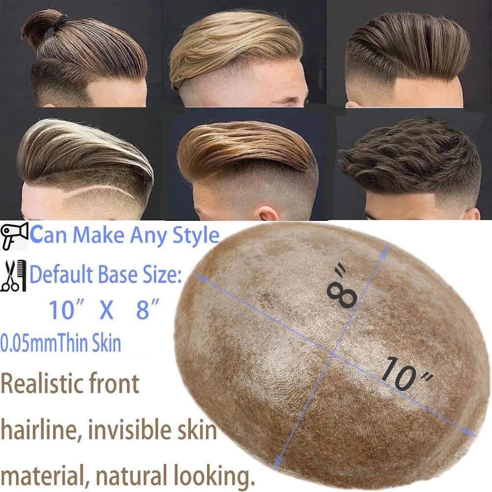 Eseewigs 21 # мужские замены волос Системы накладки из искусственных всей PU Base 10x8