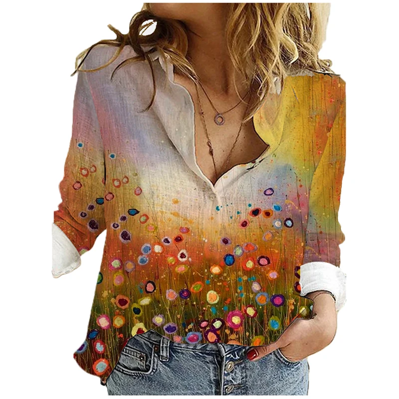 

2021 Women Tshirts Casual Long Sleeve Animal Cat Print Shirt Loose T Shirt Women Print Tops White Animal Shirt