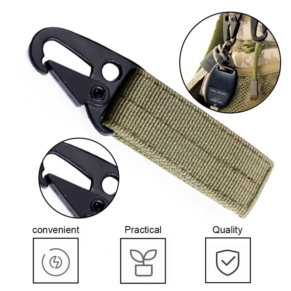 

Outdoor Nylon Key Hook Webbing Buckle Hanging Belt Carabiner Clip Multifunctional Camping Climbing Hiking Equipment Buckles