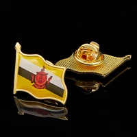 brunei country flag lapel pin badge iron plated paints epoxy butterfly back button pin brooch