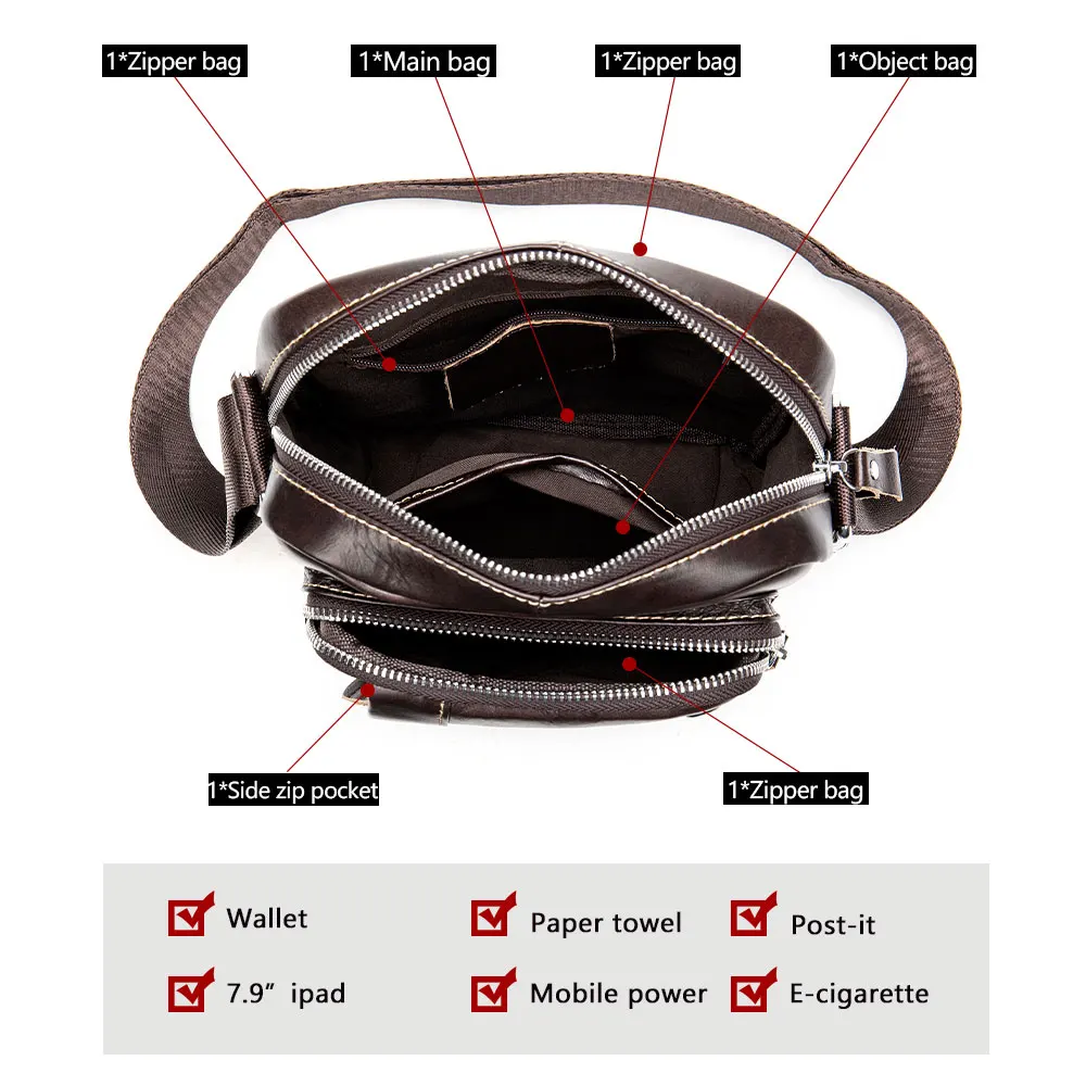Сумка на плечо WESTAL мужская из натуральной кожи винтажная кросс-боди однотонный