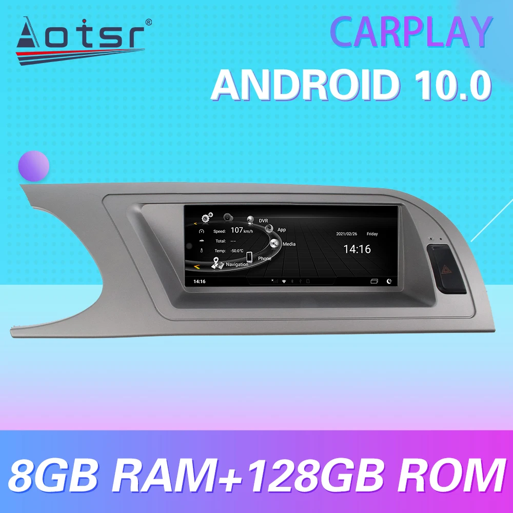

Для AUDI A4 2009 - 2016 Android 10 беспроводной Carplay BT WIFI Автомобильный мультимедийный радиоплеер GPS Навигация стерео
