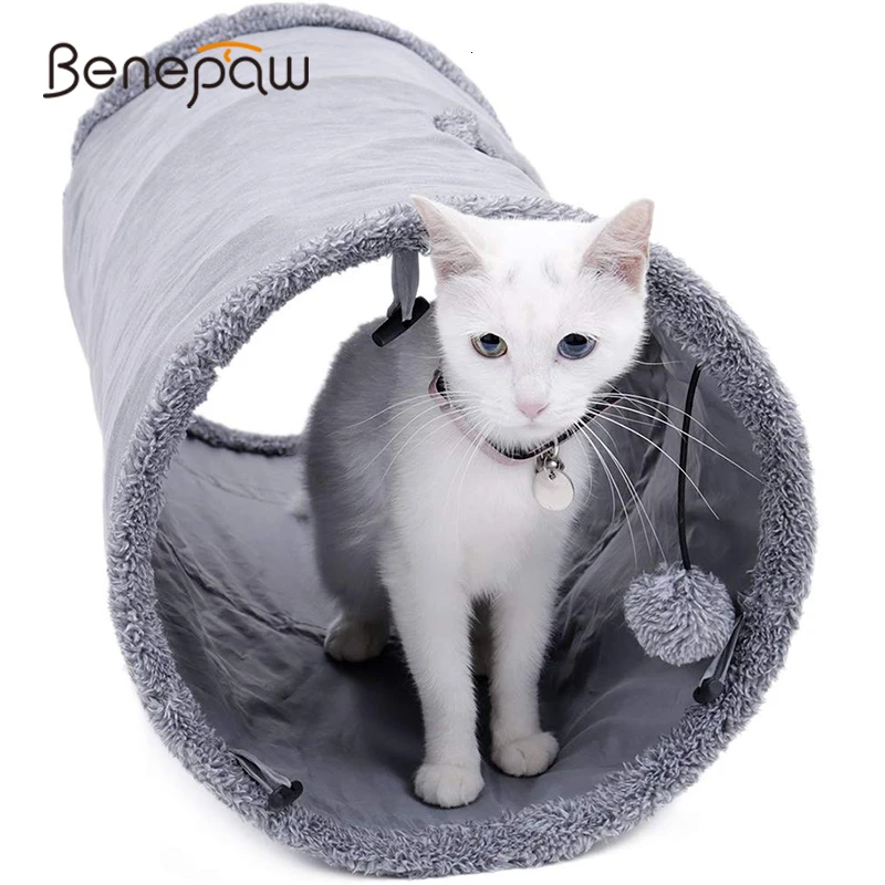 Качественный складной туннель для кошек Benepaw гофрированная прочная замшевая