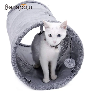 Качественный складной туннель для кошек Benepaw, прочная замшевая игрушка для котят, игровое укрытие с отверстием для Peek, легко носить с собой