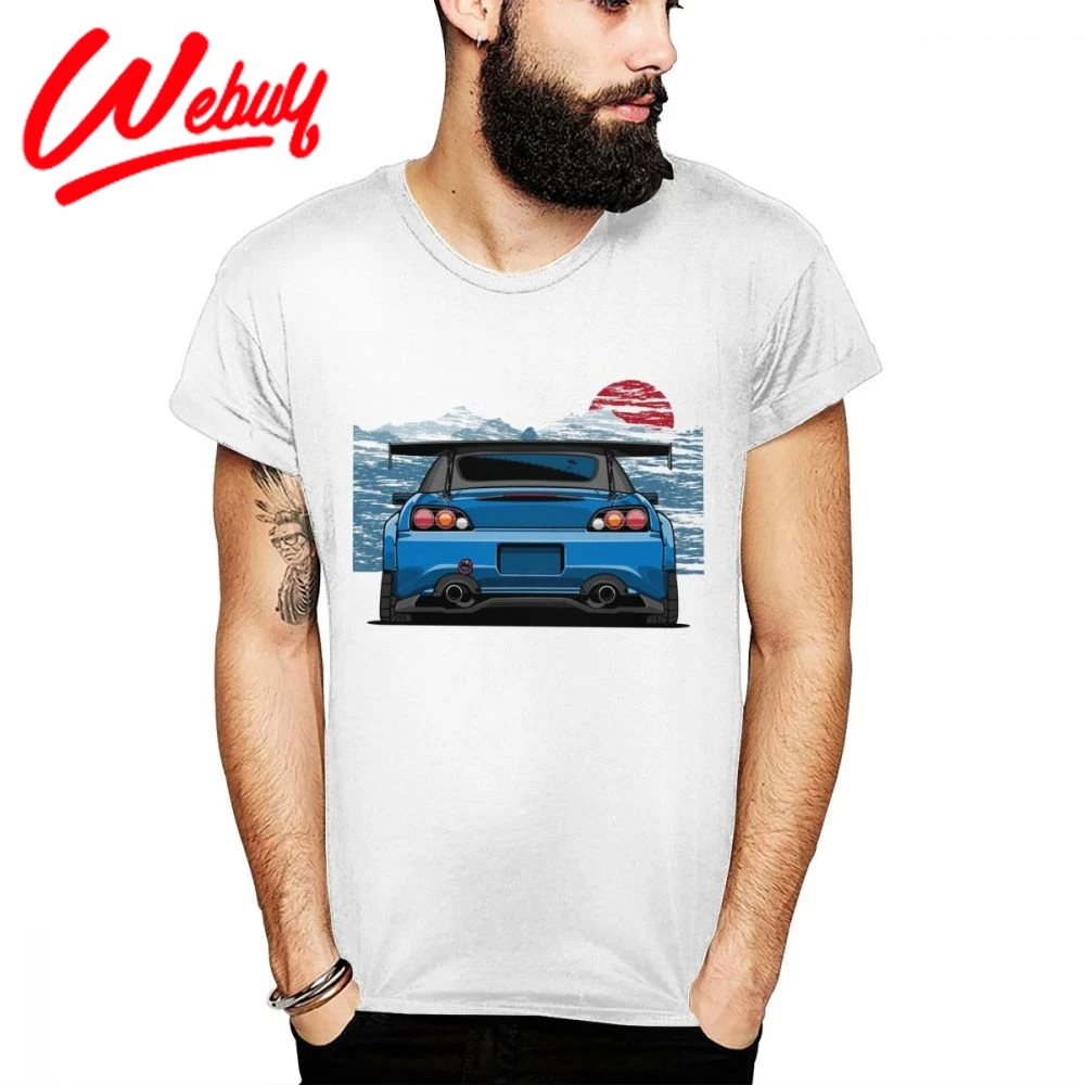

Мужская футболка из натурального хлопка S2000 с дизайном спортивного автомобиля, новая мода