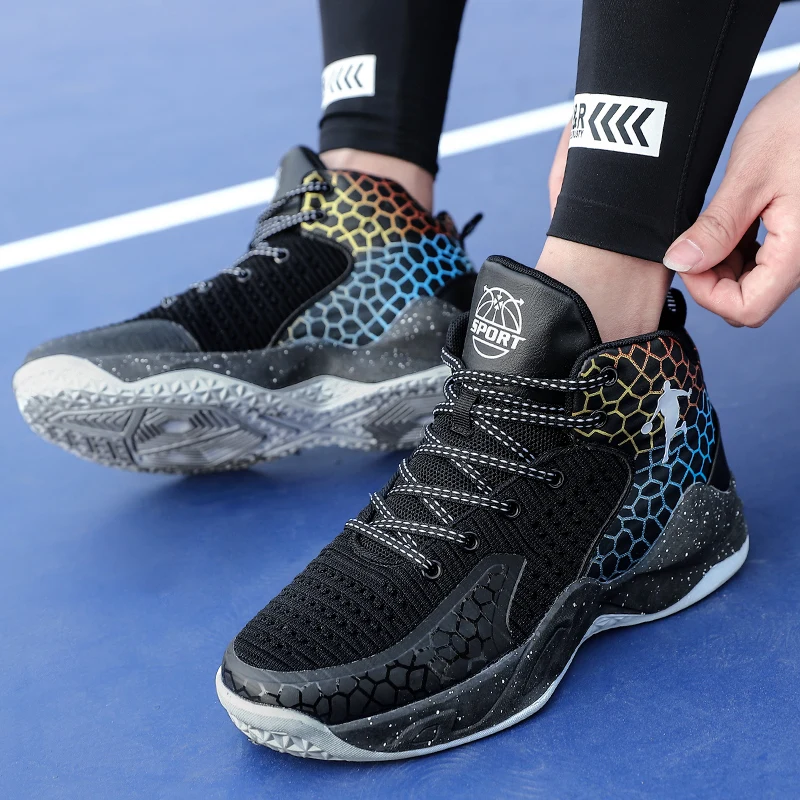 

Winter White Purple High Top Sport Sneakers Lovers Men Basket Trainers Wear-resistant Basketball Sneaker Men Zapatos Baloncesto