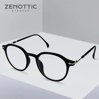 zenottic retro round optical glasses frame men women vintage acetate anti blue light spectacle myopia prescription eyeglasses