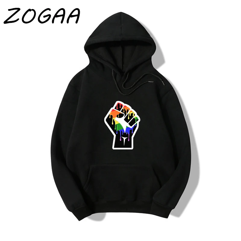 

ZOGAA New 2021 Fashion Brand Men's Hoodie Spring Autumn Men's Simple Fist Print Harajuku Sweatshirt Youth Student Sweatshirt Top