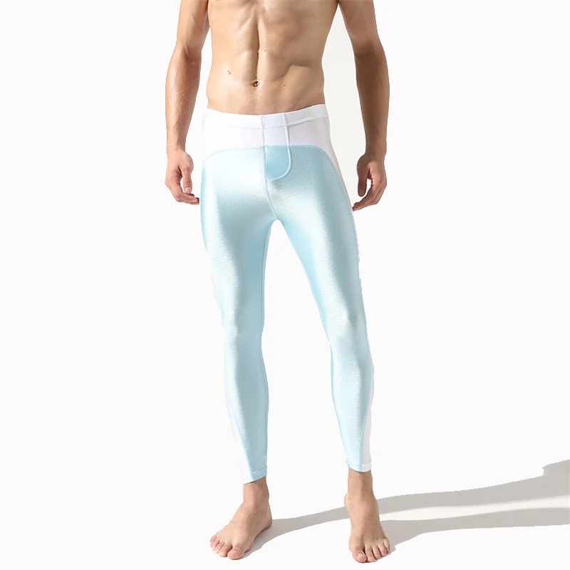 Men Running Tights Breathable Elastic Polyester Spandex Gym Fitness Training Leggings Sports Compression Pants Sportswear