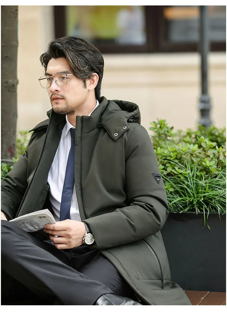New Winter Down Jacket Male High Quality Waterproof Thick Warm Long Cotton Coat Male Detachable Cap Winter Parkas