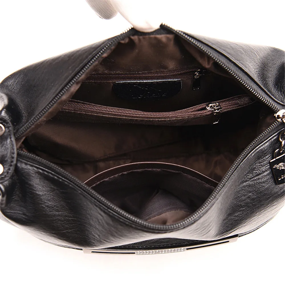 

Ladies Pleated Messenger Bags Famous Brand Women Shoulder Bag Soft Leather Fashion Shopper Bags Large Capacity Female Hand Bag