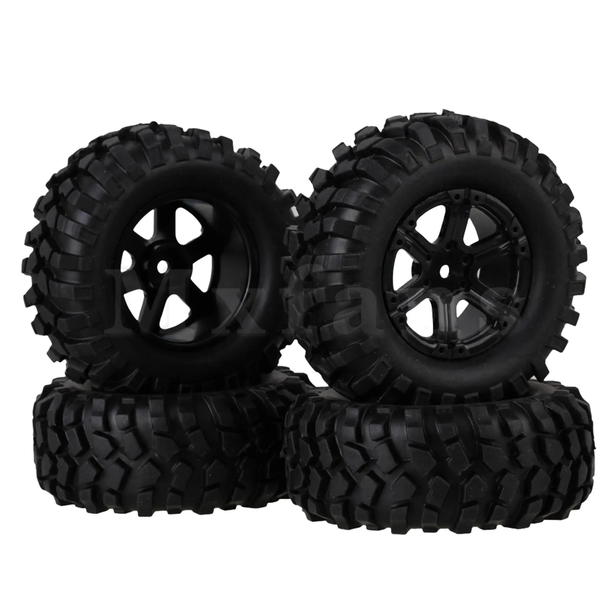 

Черные Автомобильные Колесные диски RC1:10 с 6 спицами, диаметр 96 мм и Резиновые Колесные шины 1,9 дюйма для скалолазания, гусеницы, 4 шт.
