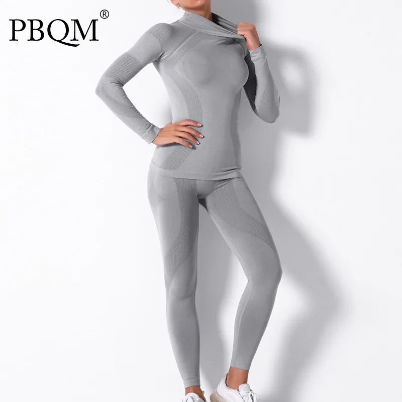 

PBQM бесшовный трикотажный сексуальный обтягивающий комплект жилета для поднятия бедер поглощение влаги и впитывание пота спортивные штаны ...