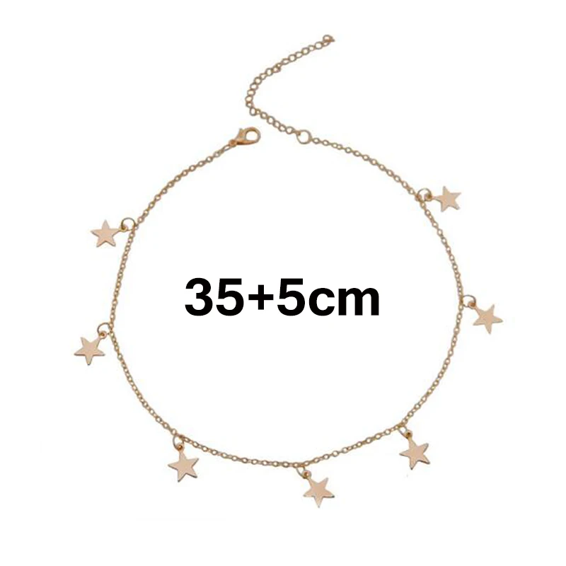 Женское колье чокер в стиле бохо Золотое и Серебряное с цепочкой виде звезды collana
