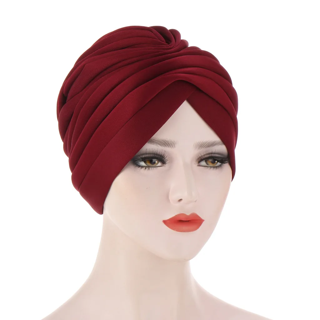 

Muslim Fashion Hats Turbans for Women Head Scarf Turban Inner Hijab Cap Headwraps Islamic Pleated Underscarf Caps Turbante Femme