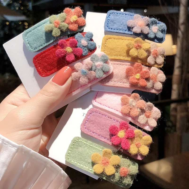 M MISM новые милые плюшевые цветы заколки для девочек Детские аксессуары волос