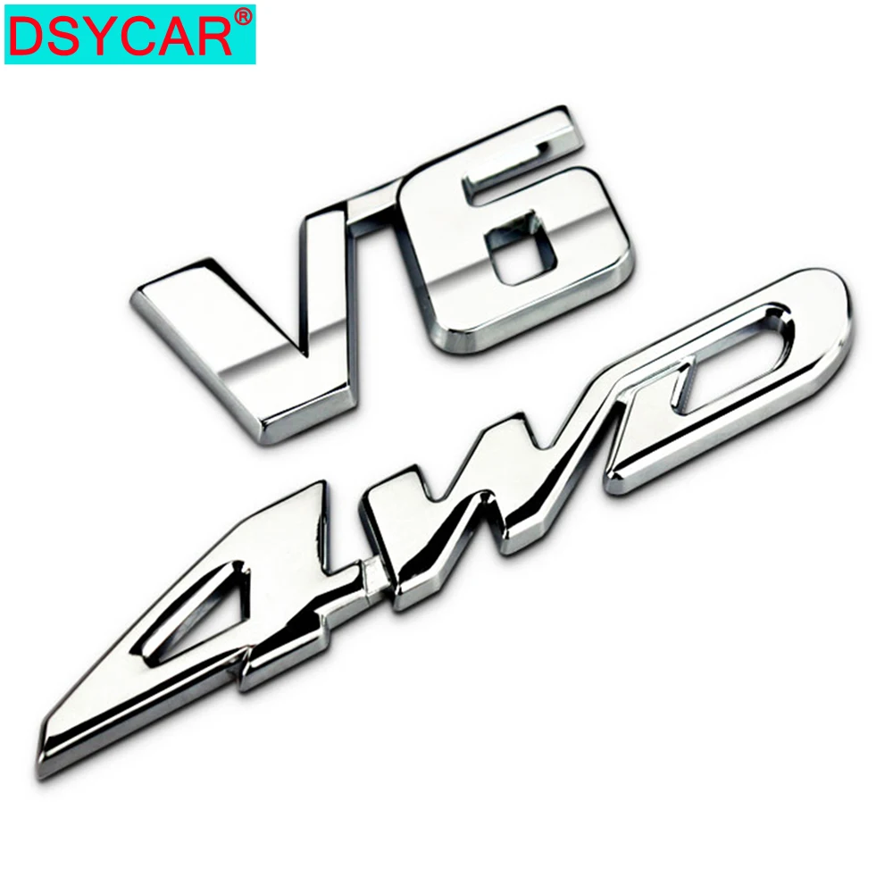 DSYCAR 1 Набор 3D металлический V6 4WD автомобильный боковины задний багажник эмблема