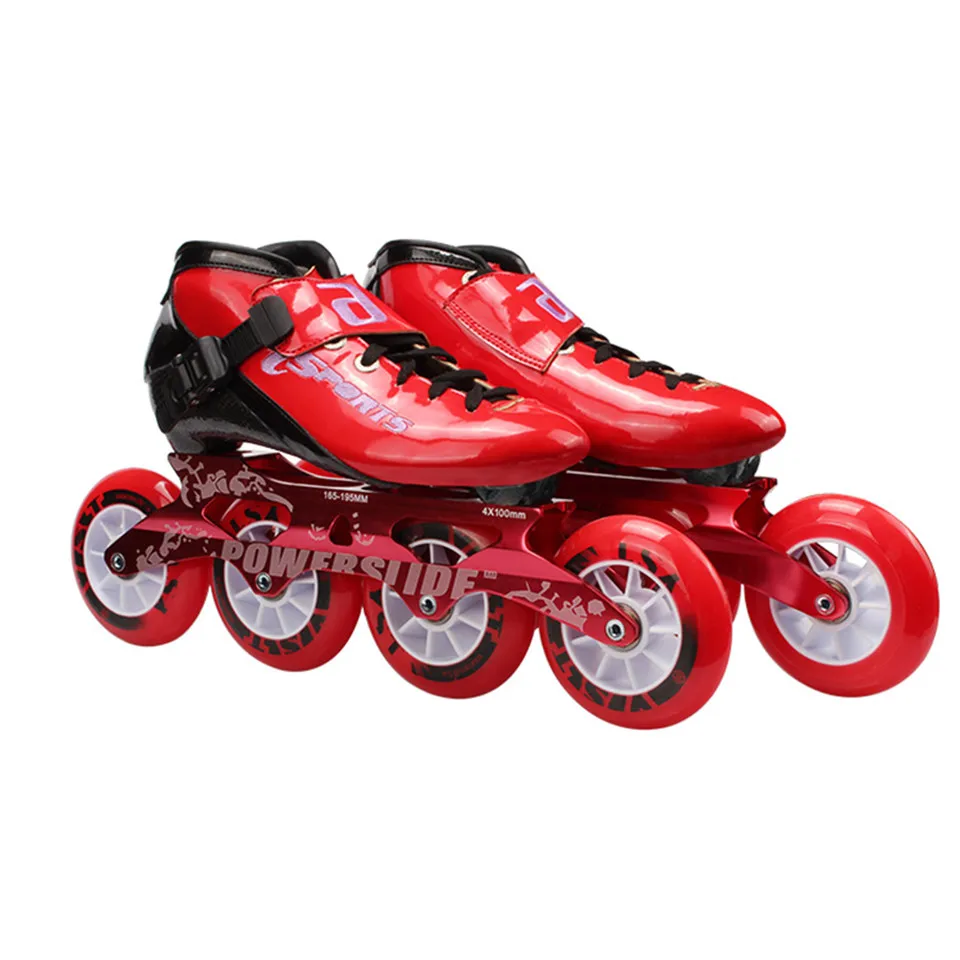 Speed inline skates carbon fiber professional 4*100/110mm competition 4 wheels racing skating patines similar powerslide 38