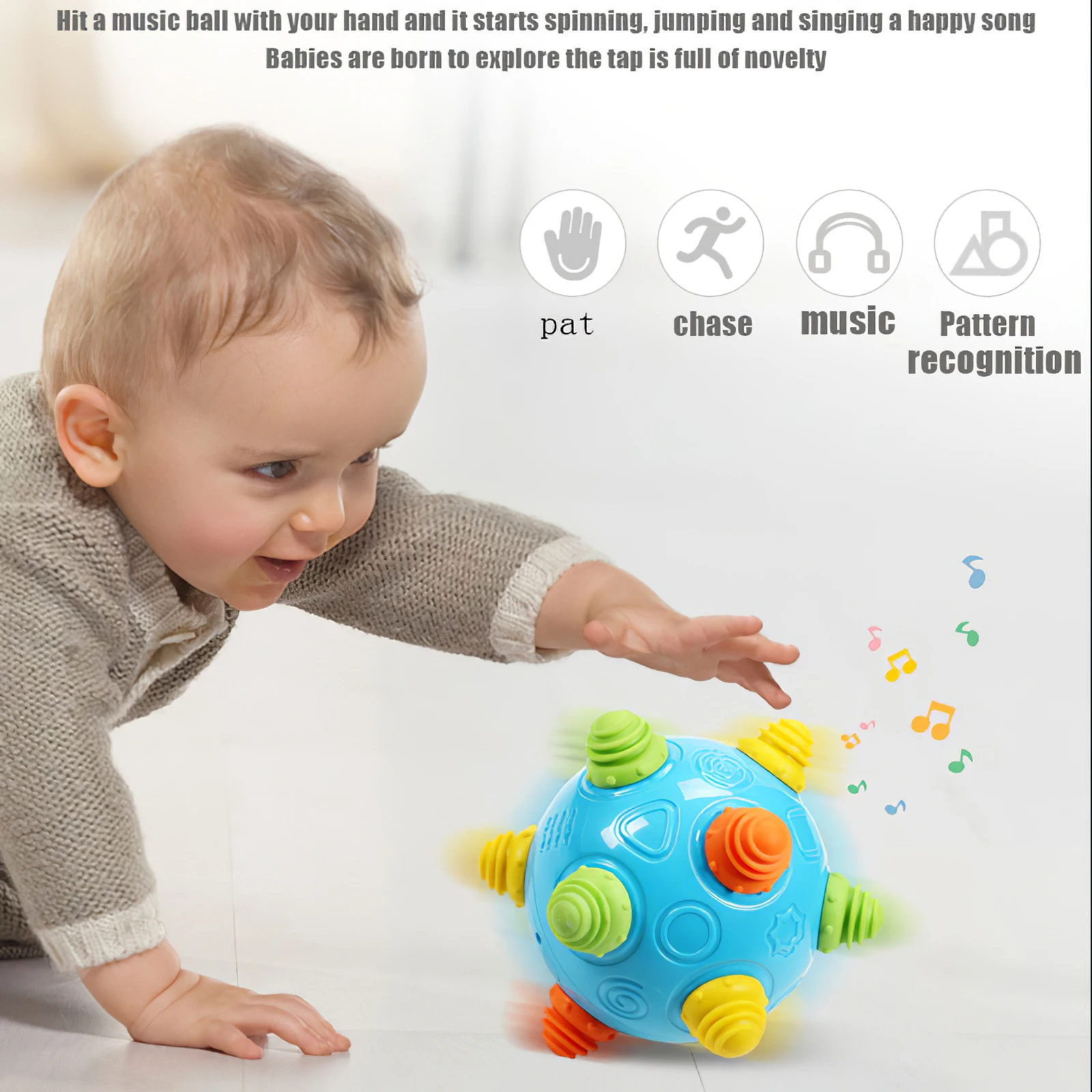 

Classic Baby Ball Kids Music Shake Dancing Ball Toys Bouncing Sensory Developmental Balls Music Vibrating Dancing Balls Newborn