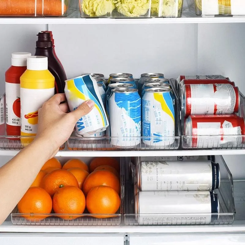 Refrigerator Organizer Bins Soda Can Dispenser Beverage Transparent Holder For Fridge Freezer Kitchen Storage Container Cabinets | Дом и сад