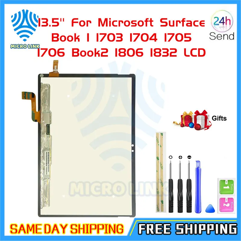 

AAA+ Grade 13.5'' For Microsoft Surface Book 1 1703 1704 1705 1706 Book2 1806 1832 LCD Display Touch Screen Digitizer Assembly