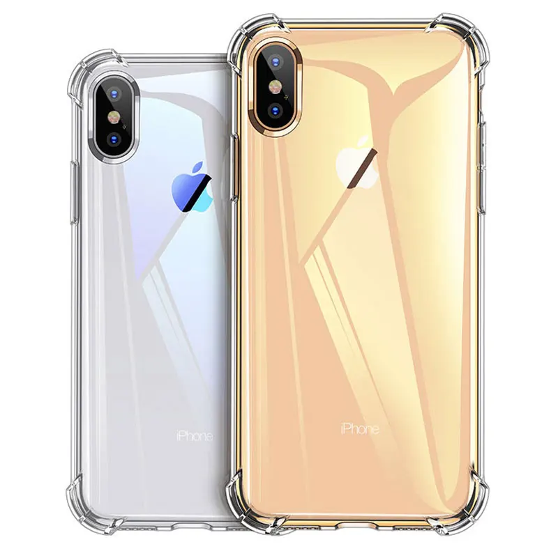 

Luxury Shockproof Silicone Phone Case For iPhone11 X XS XR XS Max 8 7 Plus 6 6S Plus 5 5S Case Transparent Protection Back Cover