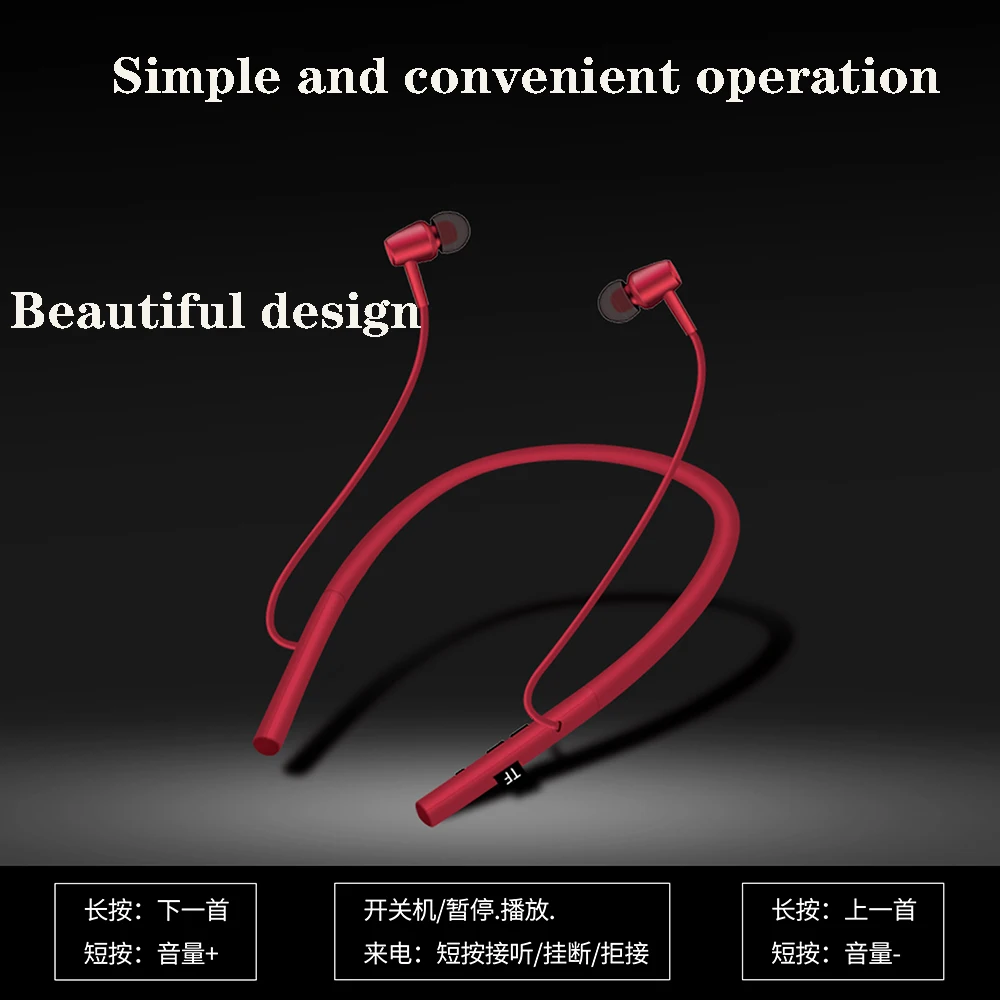 Bluetooth гарнитура TWS модная и с креплением на шею длительное время работы в режиме