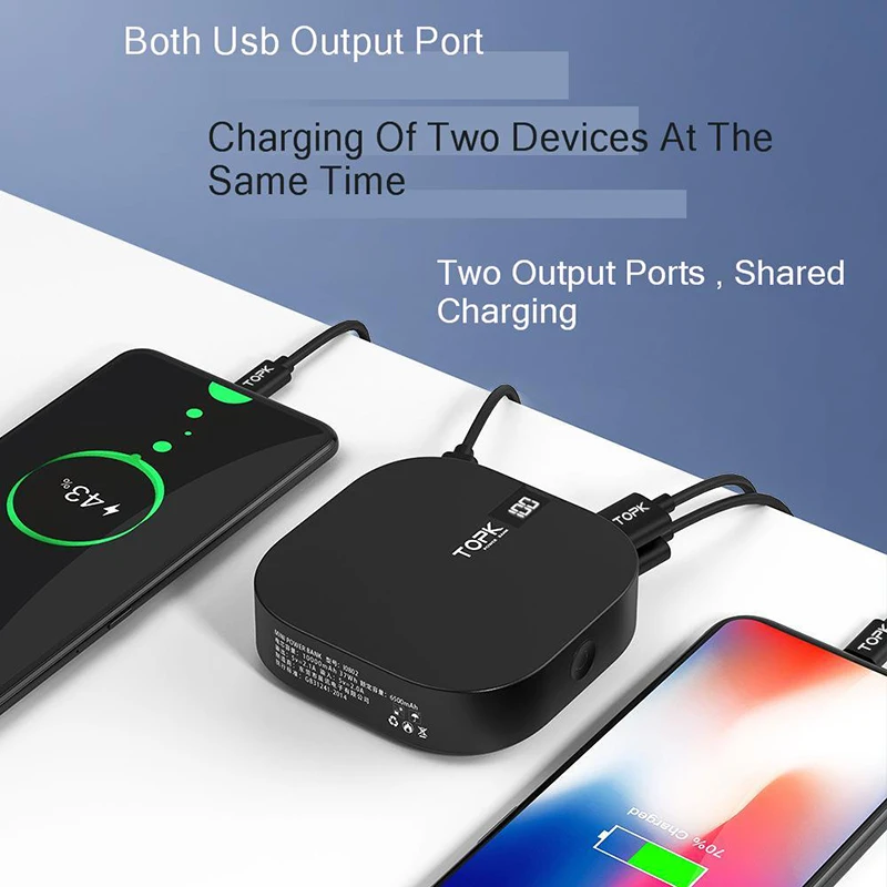 Vogek внешний аккумулятор 10000 мАч Мини Внешний Двойной USB светодиодный дисплей