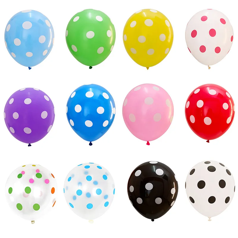 100 шт. Черный красный белый цвета пятно воздушных шаров из латекса с узором в