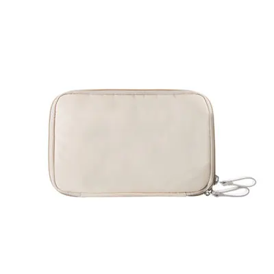 Beige Size L Travel Digital Pouch Nylon Travel Passport Case Multi Purpose Zipper Card and ID Holder Cable Gadgets Organizer - Цвет: Beige Size L