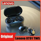 Оригинальные беспроводные Bluetooth наушники Lenovo XT91 TWS, стереонаушники с басами, водонепроницаемые наушники с микрофоном для AndroidIOS