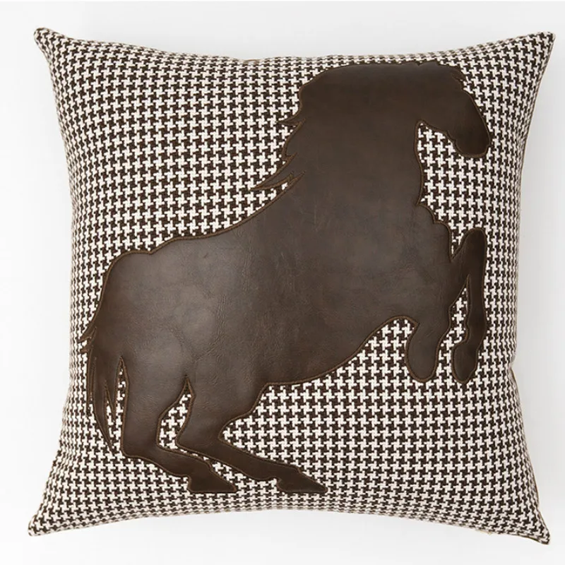 Подушки с вышивкой лошади коричневый чехол для подушки ласточка декоративная