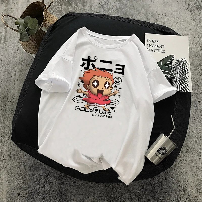 Женские футболки Корейская кавайная футболка с мультяшным принтом винтажная