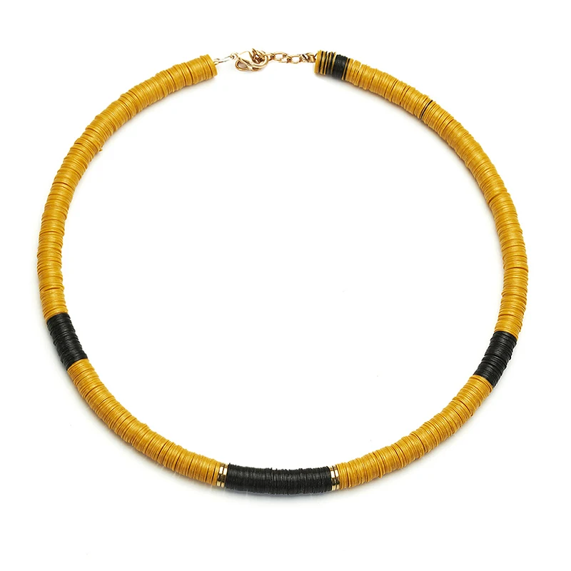 necklace 28 Богемский воротник vsco девушка lucite shell Чокеры Ожерелье bijoux femme переработанный диск Африканский виниловый бисер ожерелье для женщин HEISHI - Окраска металла: necklace 28