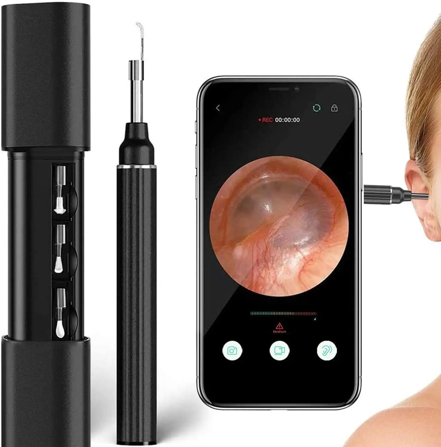 

3.9mm WiFi Ear Otoscope Wireless 5.0MP Digital Endoscope Ear Inspection Camera Earwax Cleaning Tool with 6 Led for IOS Android