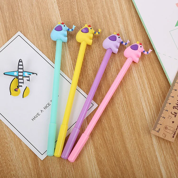 20PCs Neutral Pen Creative Elephant Gel Pens Set Cute Cartoon Learning Stationery School Office Supplies Signature Pen Wholesale