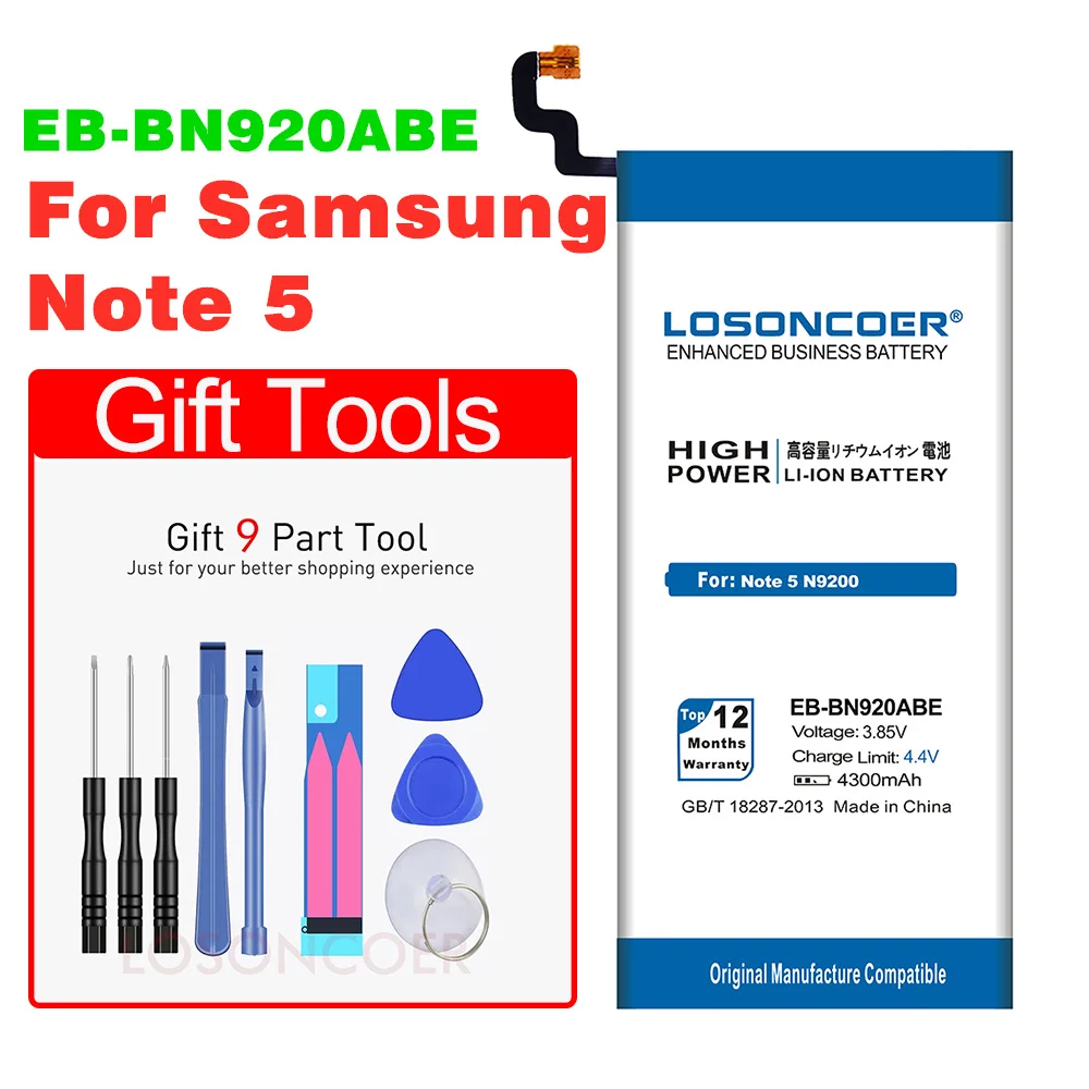 4300 мА/ч, EB-BN920ABE для samsung Примечание 5 Батарея N9200 N920C SM-N920 N920F N920T N920A N920I N920G/DS проект благородный note5