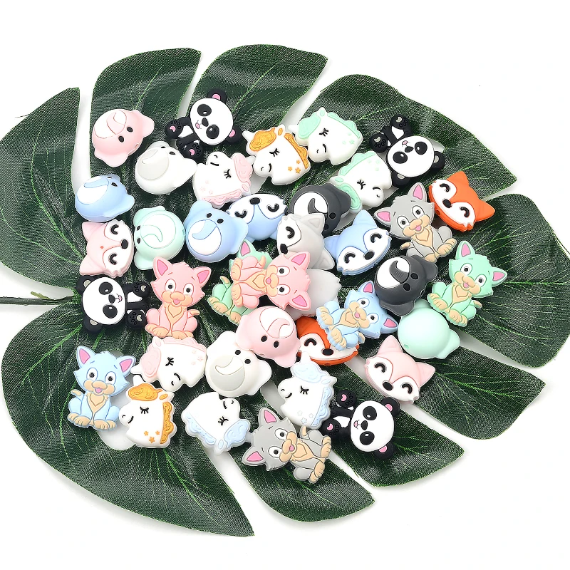 LOFCA миниатюрные силиконовые бусины в виде животных пингвин обезьяна ювелирные