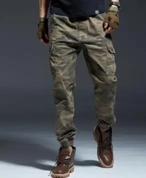 Camouflage Yellow Мужские камуфляжные брюки-карго, повседневные мужские мешковатые брюки до лодыжки, брюки размера плюс XXL, мужские зимние брюки - Color: Camouflage Yellow