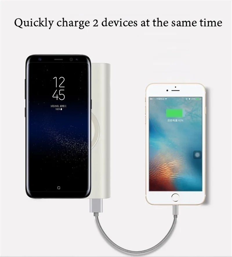 Qi 30000mAh беспроводной внешний аккумулятор большой емкости внешняя батарея