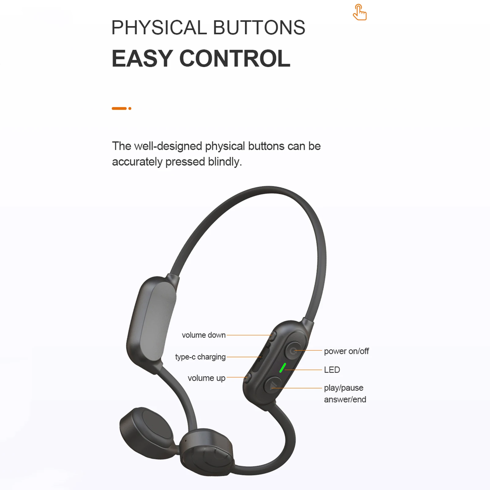 

Bone Conduction Headphones Bluetooth Wireless Sports Earphone IPX6 Waterproof Headset Stereo Hands-free With Microphone For Runn
