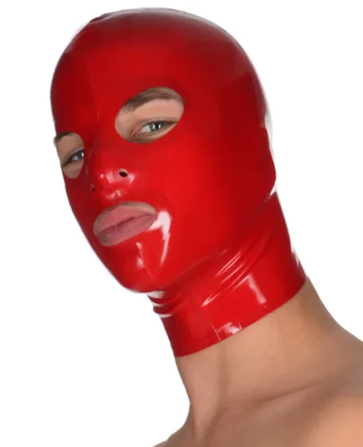 Латекс уникальный мужской красный сексуальная маска для глаз и рта открыть