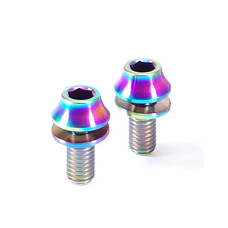 

2Pcs Titanium Alloy Bike Bicycle Water Bottle Cage Bolt Screws With Gaskets Screws With Gaskets M5x12mm 2g/pcs Light Weight