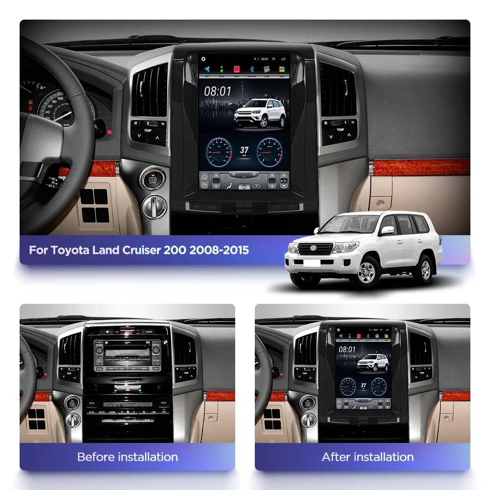 Автомагнитола мультимедийный навигатор видеоплеер для Toyta land cruiser 200 2008 2015 в стиле