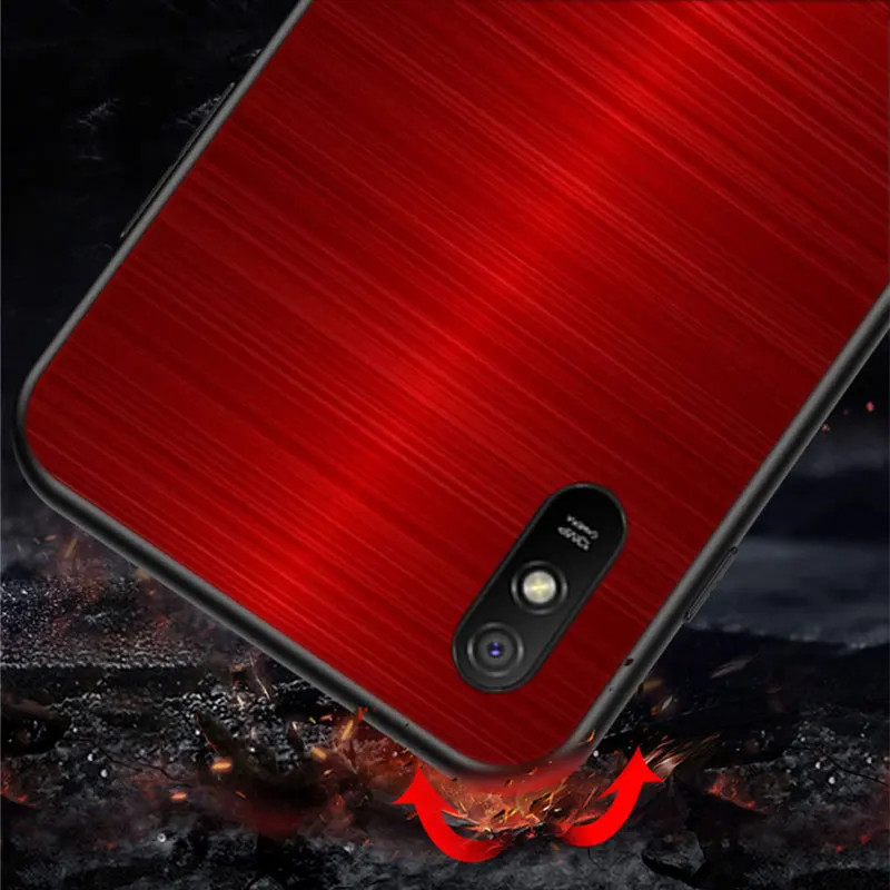 

Red Blue Brushed Metal For Xiaomi Redmi K30S K30 K20 10X Pro Ultra 9 9I 9A 9C G0 8 8A 7 7A 6 6A 5 5A 4X S2 Phone Case
