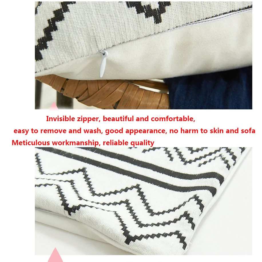 

Free delivery Nordic Morocco chenille geometric jacquard fringe pillow cover sofa pillow cover specification 45 * 45 30 * 50