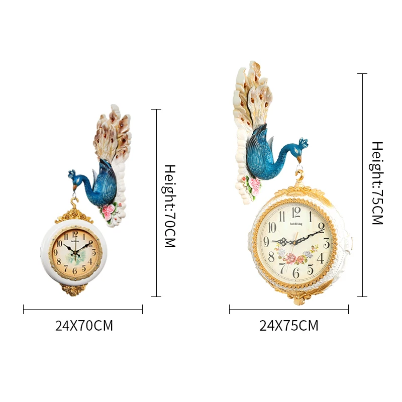 MEISD 2020 Качественные полимерные 3D Двухсторонние настенные часы кварцевые