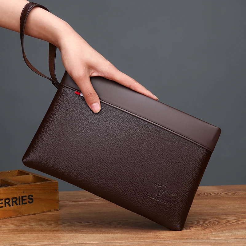 

Simple High Quality PU Leather Envelope Clutch Men's bag Sacoche Homme Bolso Hombre Waterproof Handbags Wallet Mens Bags