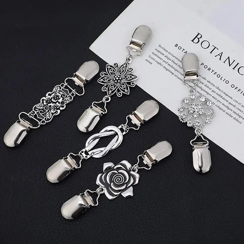 

Retro Sweater Shirt Clip Cardigan Collar Clips Dresses Shawl Clip for Women Girl