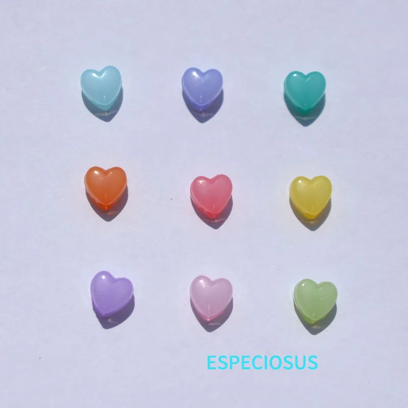 

9MM Acrylic Beads Heart Shaped Spacer Multi Color Plastic Beads Accessories Bracelet Making Departments DIY Jewelry Fittings